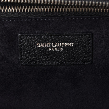Saint Laurent Grained Calfskin Small Cabas Rive Gauche Black 5 of 5