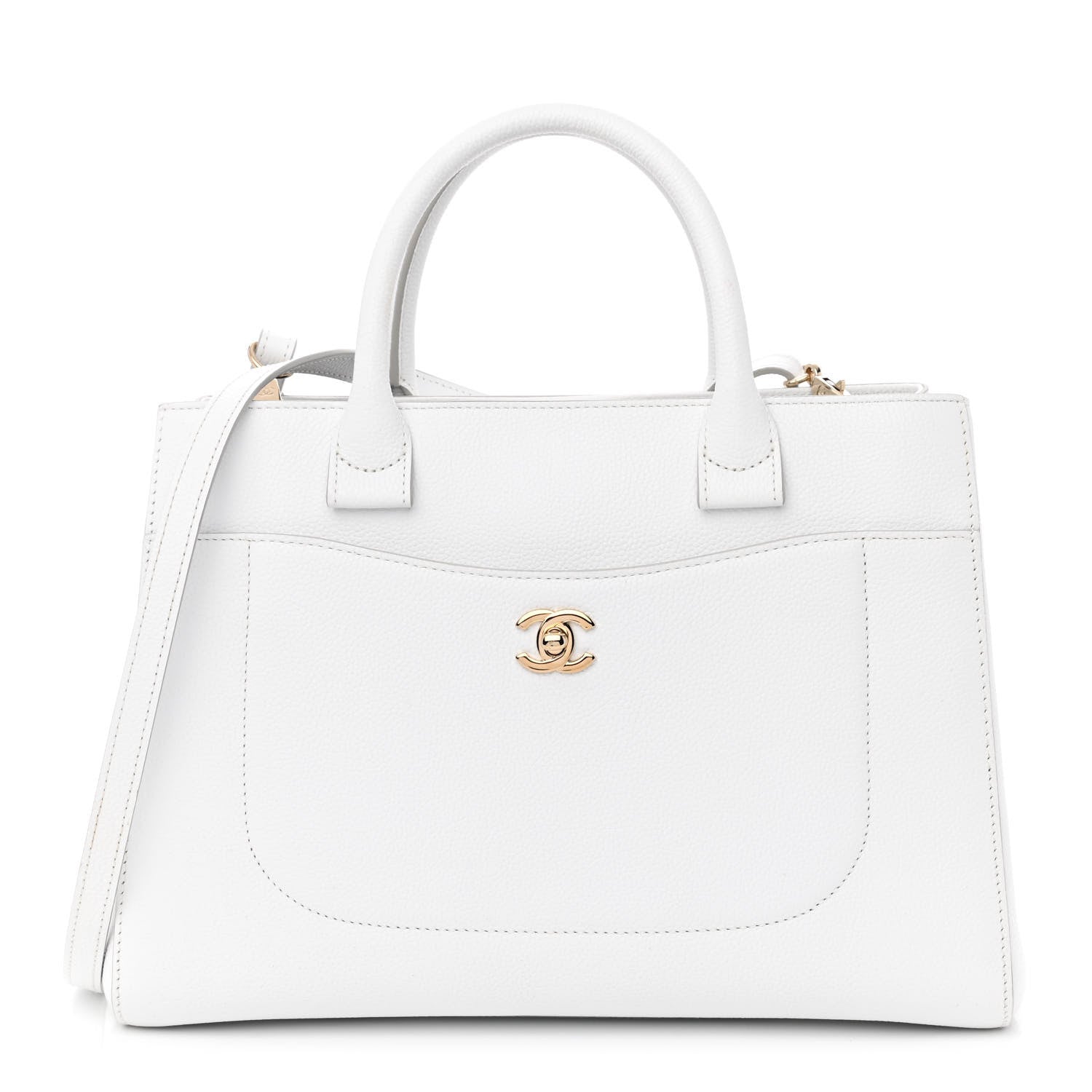 Chanel Grained Calfskin Small Neo Executive Shopper Tote White 1 of 9