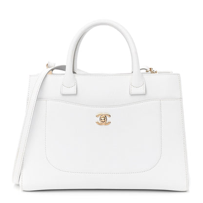 Chanel Grained Calfskin Small Neo Executive Shopper Tote White 1 of 9