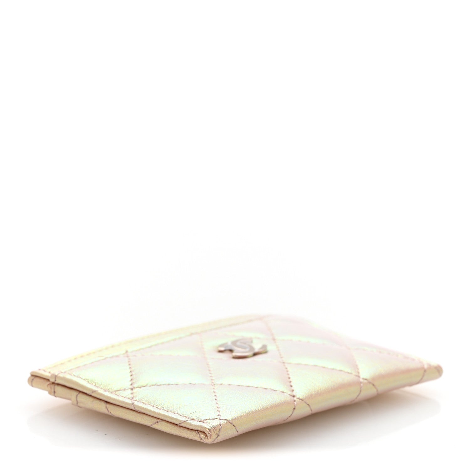 Chanel Iridescent Calfskin Quilted Card Holder Pink 4 of 9