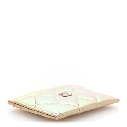 Chanel Iridescent Calfskin Quilted Card Holder Pink 4 of 9