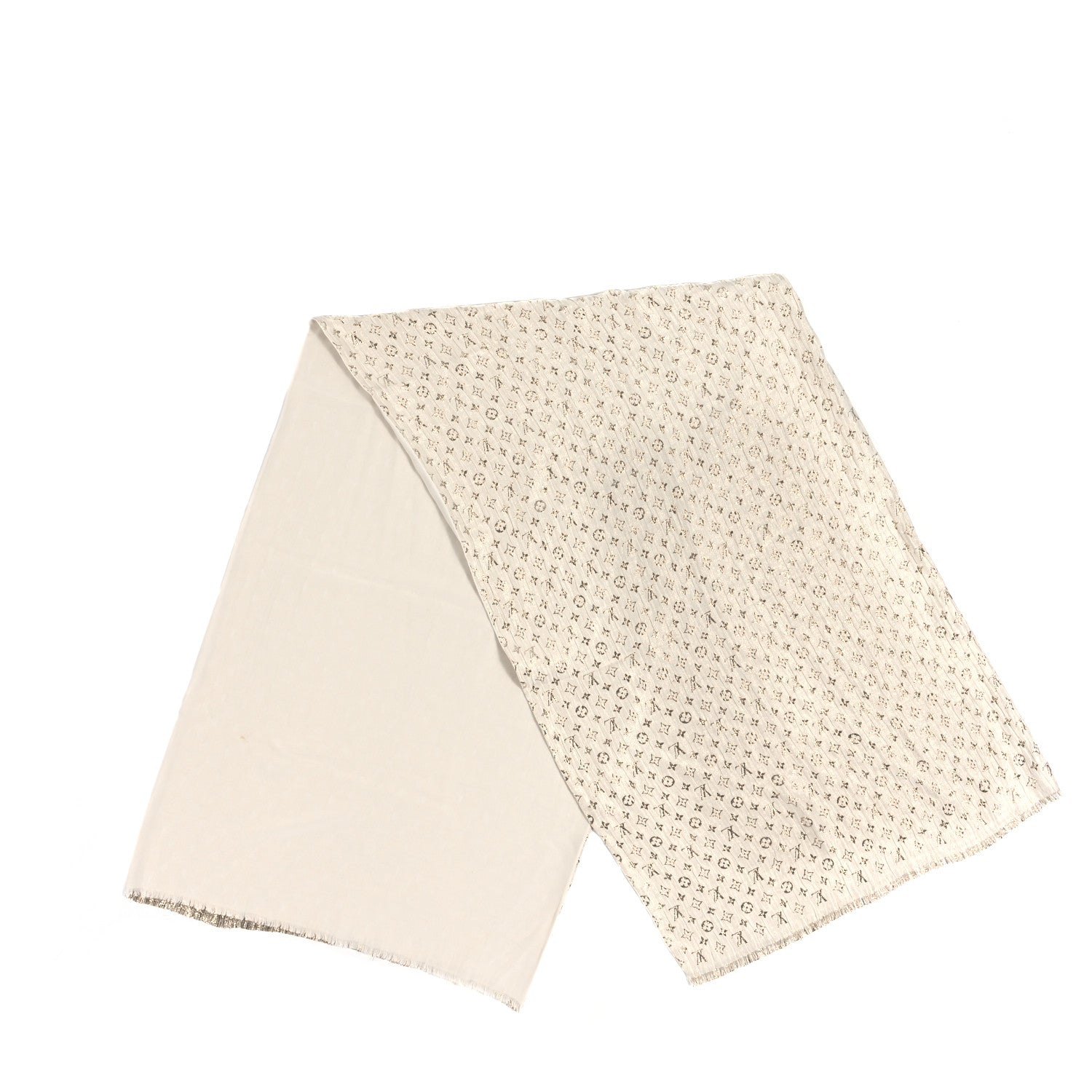 Louis Vuitton Silk Monogram So Glitter Stole White 2 of 4