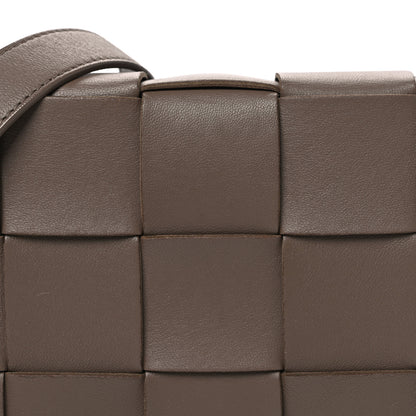 Bottega Veneta Lambskin Maxi Intreccio Cassette Crossbody Bag Taupe Grey 8 of 10