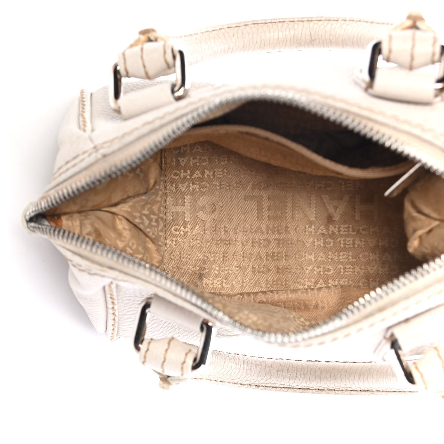 Calfskin Small Tassel Bowler White