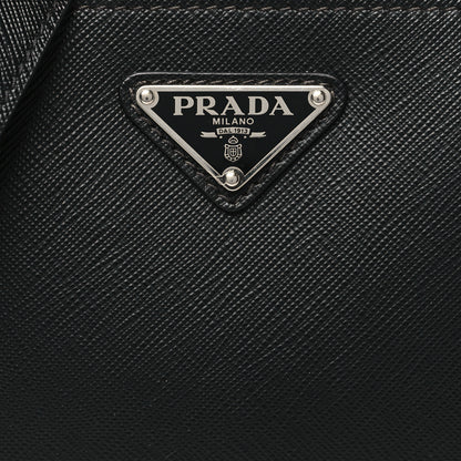 Prada Saffiano Travel Small Brique Top Handle Crossbody Bag Black 7 of 10