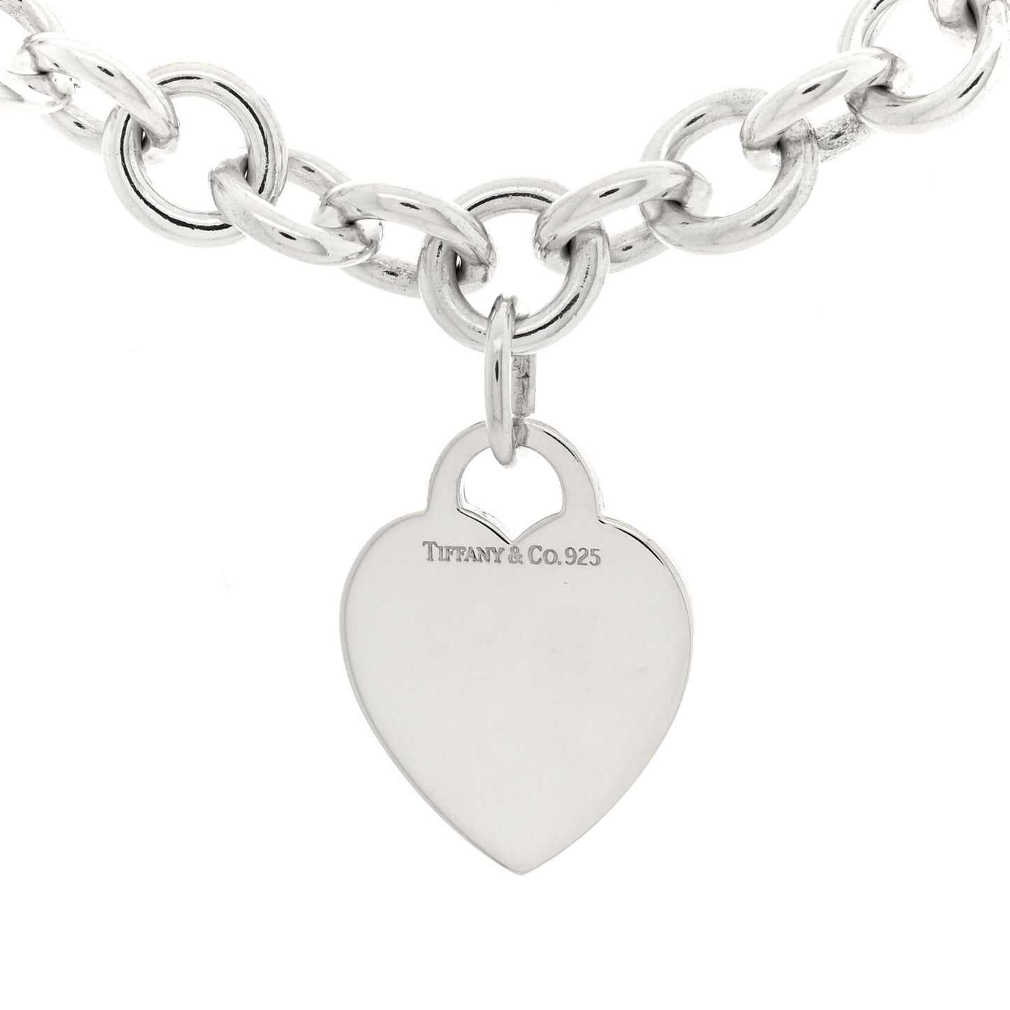 Sterling Silver Heart Tag Pendant Necklace