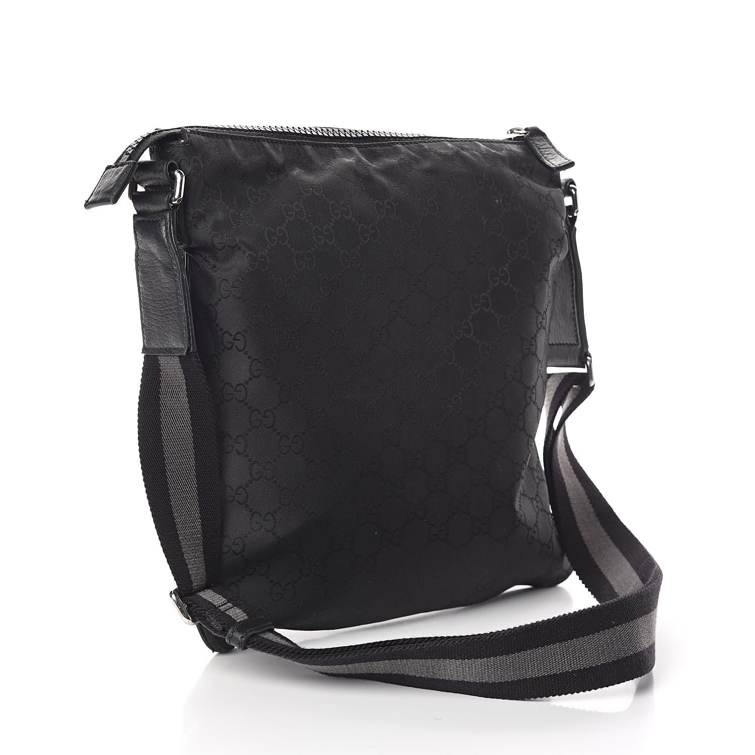 Gucci Nylon Monogram Small Flat Messenger Bag Black 3 of 9