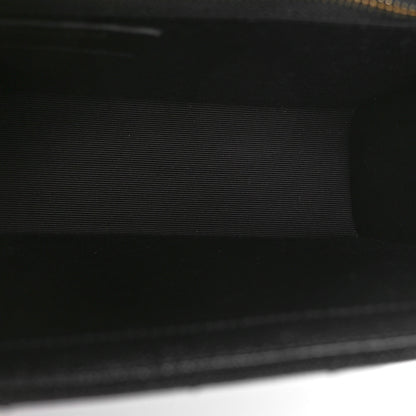 Saint Laurent Grain De Poudre Matelasse Chevron Large Monogram Satchel Black 6 of 10