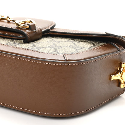Gucci GG Supreme Monogram Small Horsebit 1955 Chain Shoulder Bag Beige Ebony Brown Sugar 10 of 10