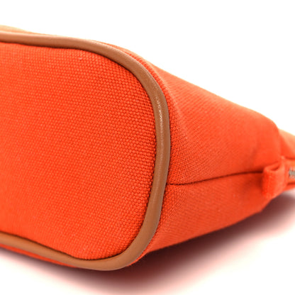 Hermes Cotton Canvas Mini Mini Bolide Travel Cosmetic Pouch Feu 9 of 9