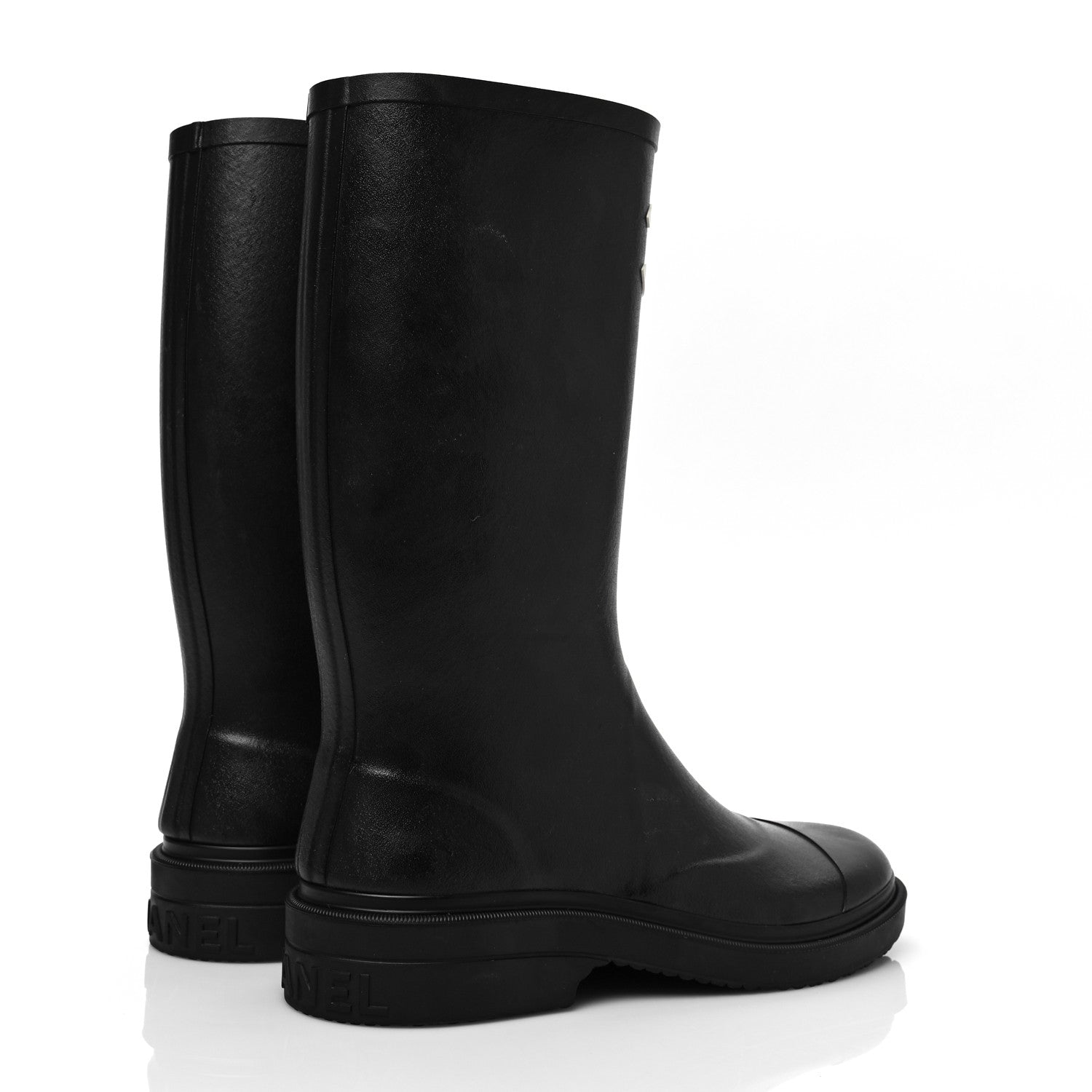 Chanel Caoutchouk CC High Boots 40 Black 4 of 8
