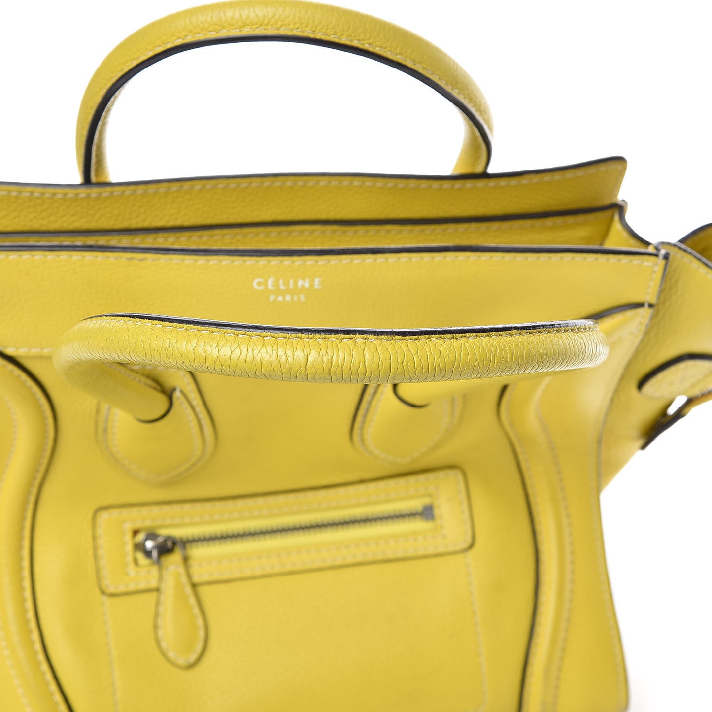 Drummed Calfskin Micro Luggage Citron