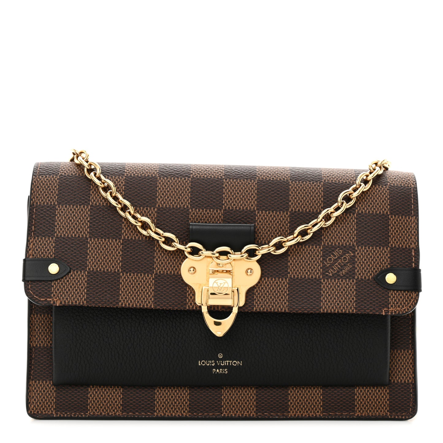 Damier Ebene Vavin Chain Wallet Black