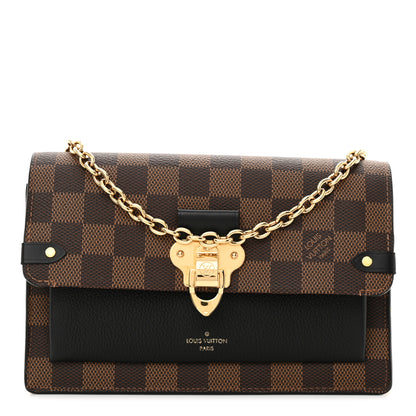 Louis Vuitton Damier Ebene Vavin Chain Wallet Black 1 of 14