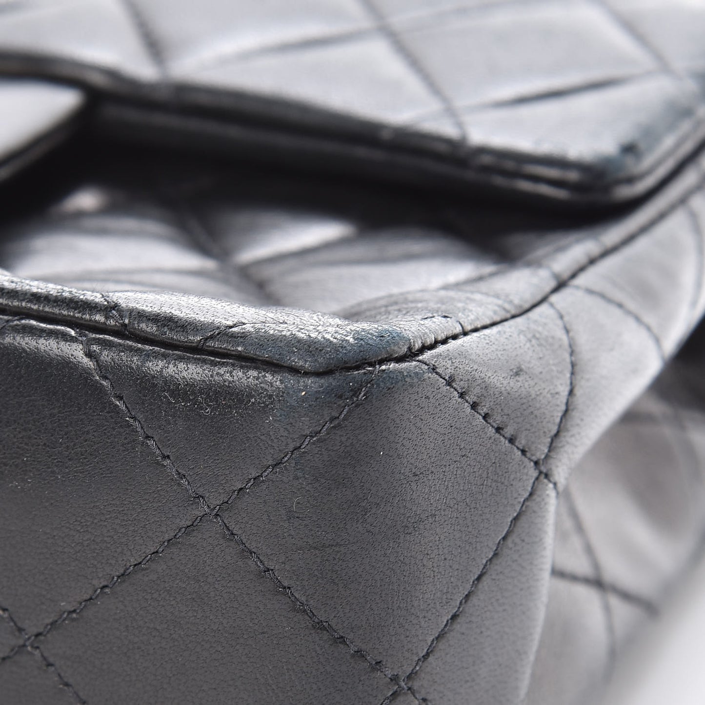 Lambskin Quilted Mini Square Flap Black