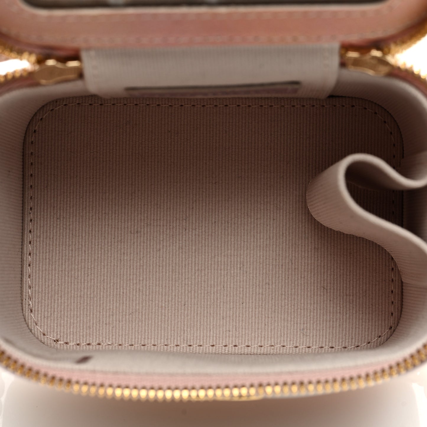 Lambskin Quilted Ombre Mini Top Handle Vanity Case With Chain Pink Multicolor
