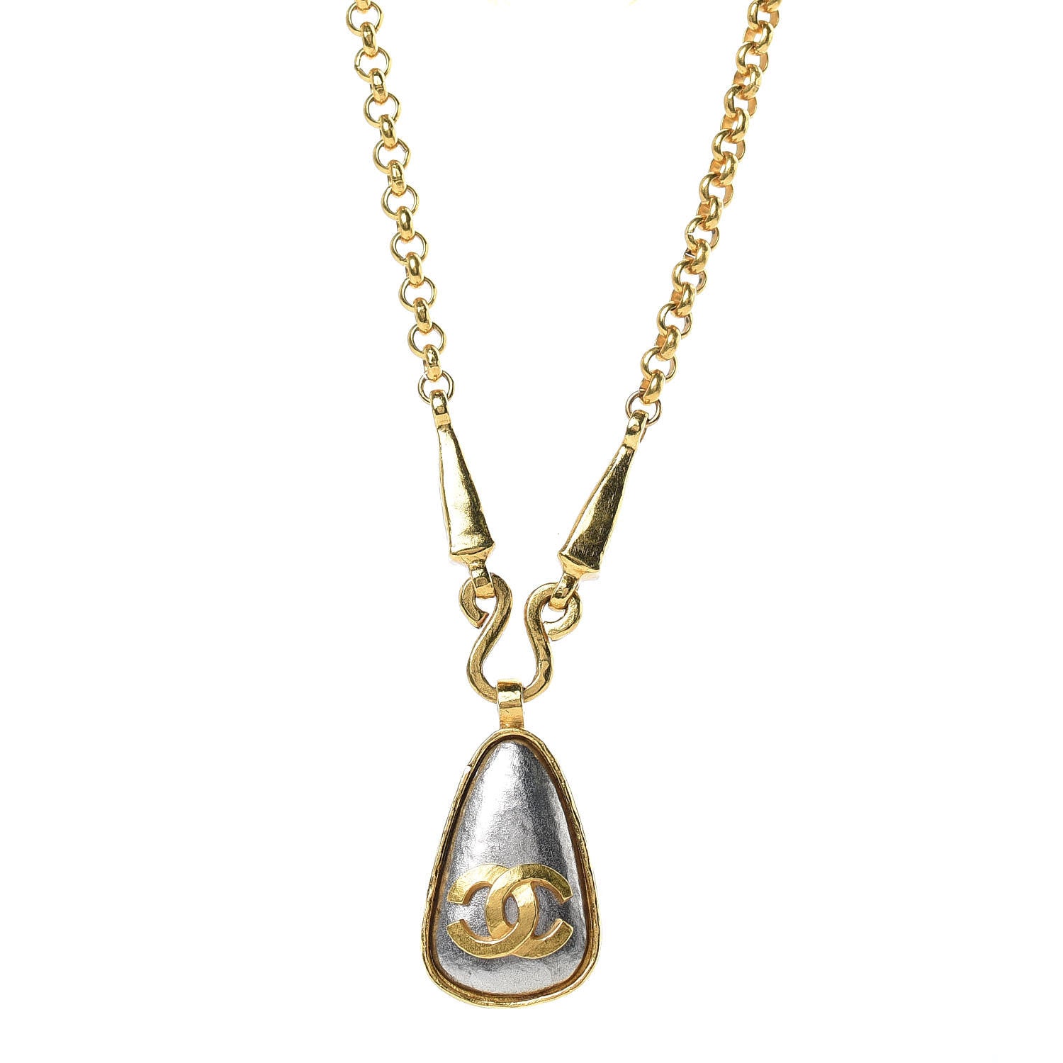 Chanel CC Pendant Chain Necklace Gold 1 of 7