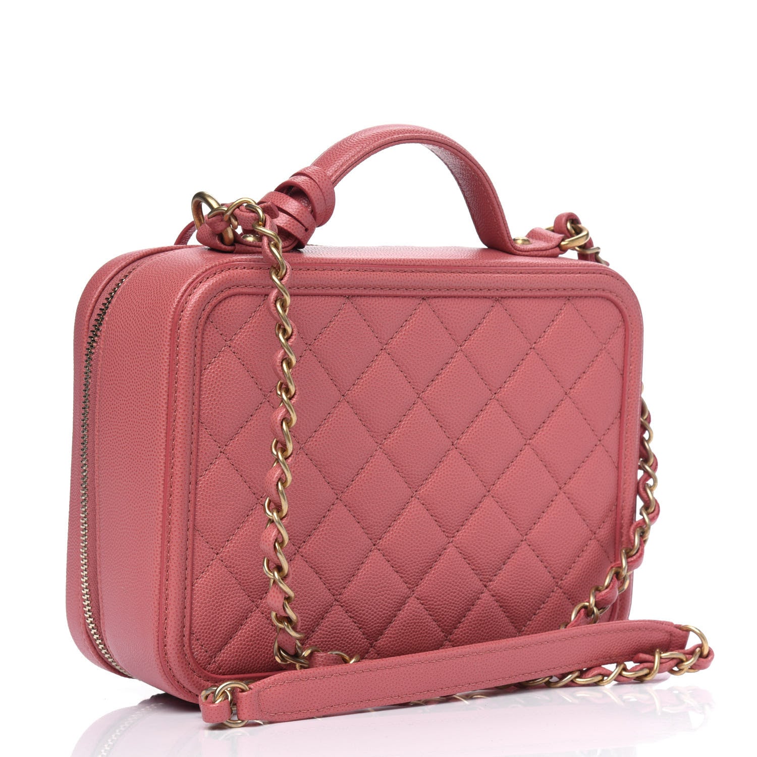 Chanel Caviar Quilted Medium CC Filigree Vanity Case Pink 2 of 5
