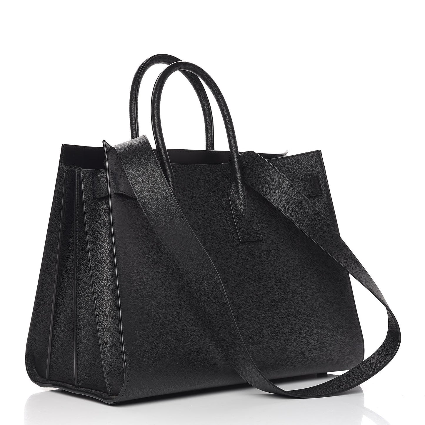 Grained Calfskin Large Sac De Jour Carryall Black