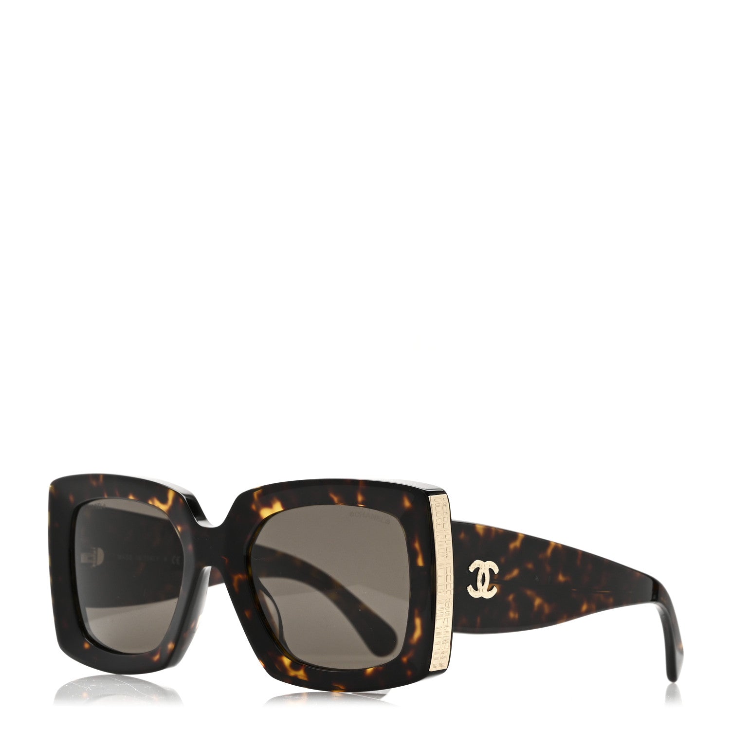 Chanel Acetate Rectangle Sunglasses 5435-A Tortoise 1 of 7