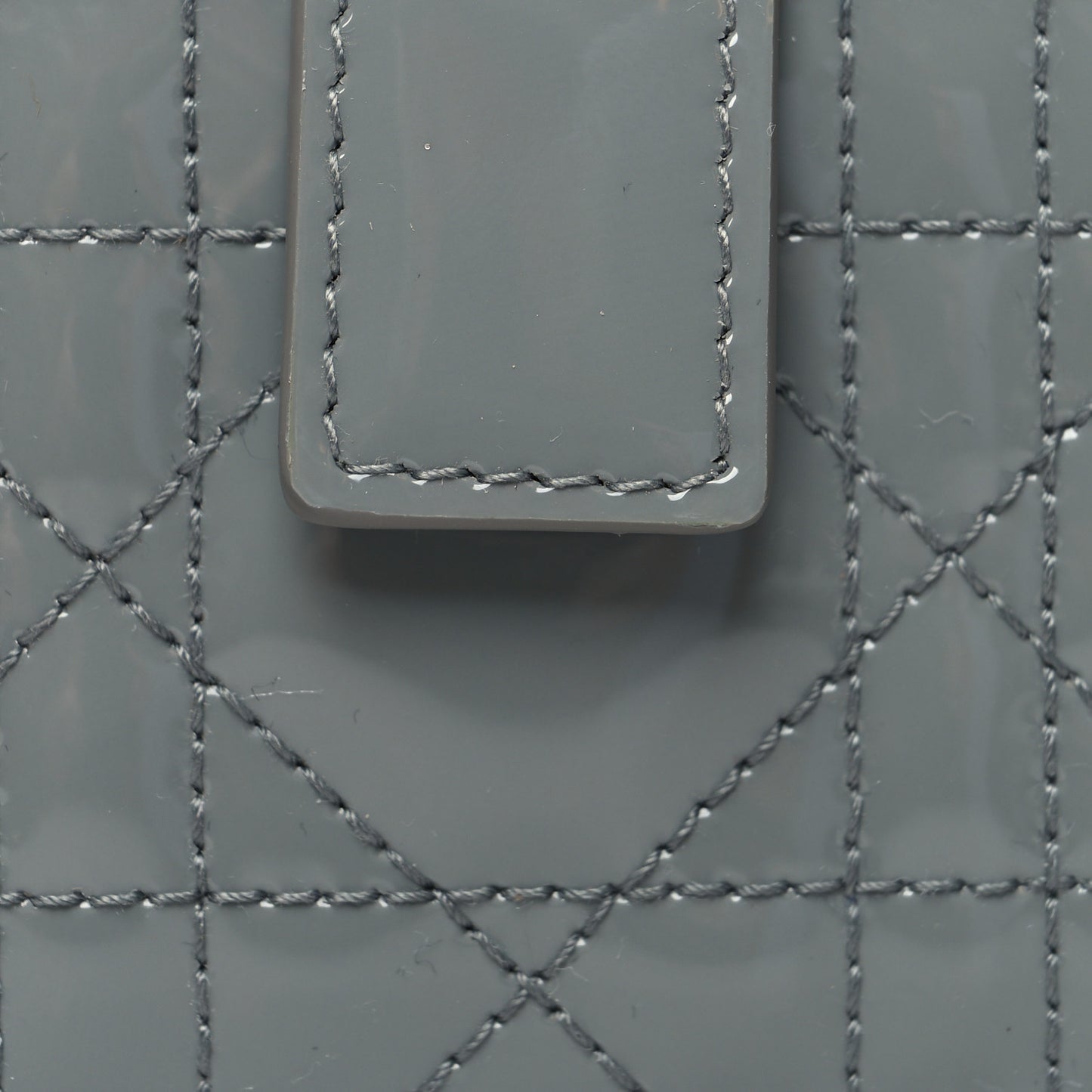 Patent Cannage Lady Dior 5 Gusset Card Holder Grey Stone