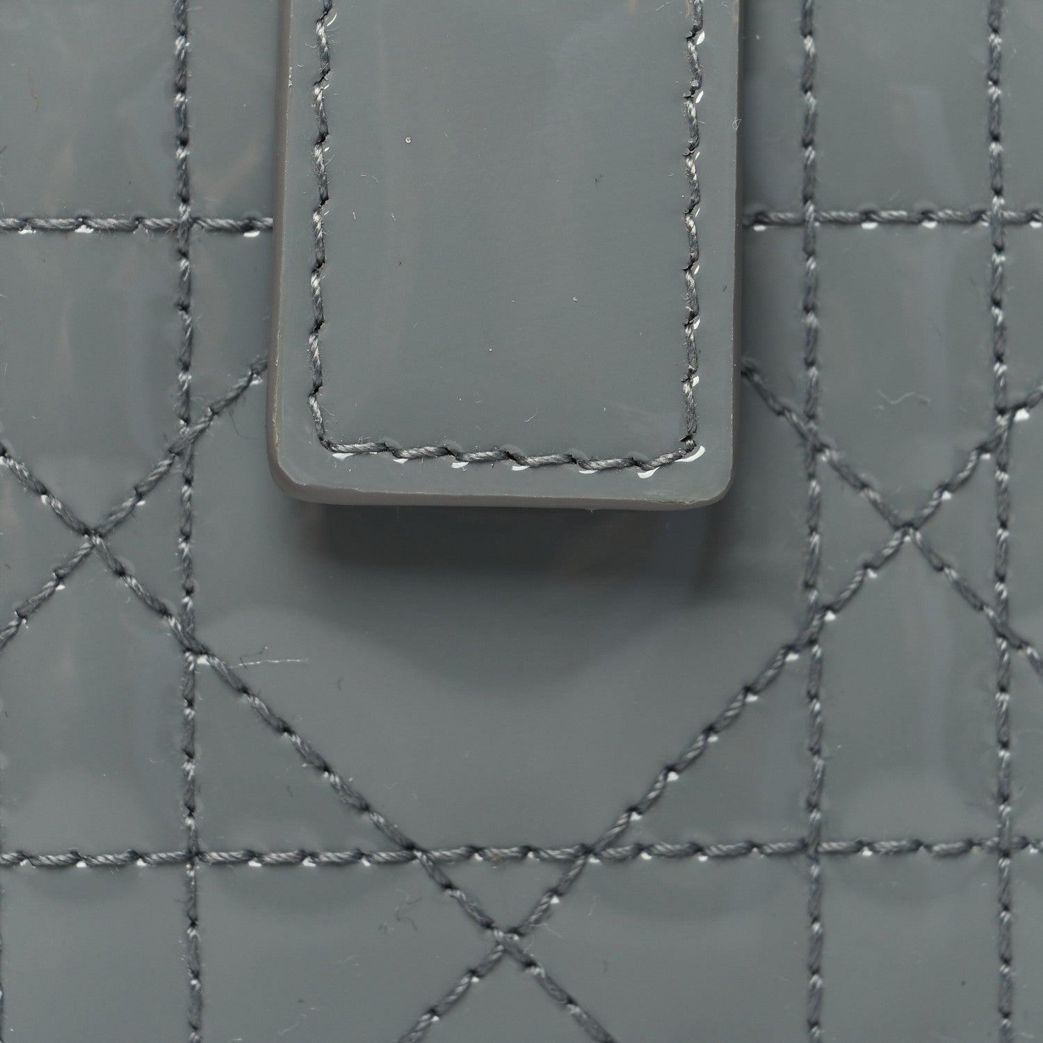 Christian Dior Patent Cannage Lady Dior 5 Gusset Card Holder Grey Stone 8 of 9