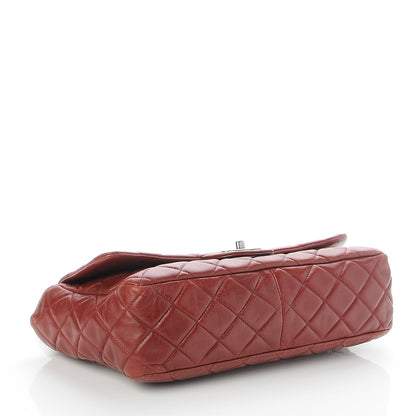 Chanel Lambskin Quilted Jumbo Single Flap Dark Red 5 of 8