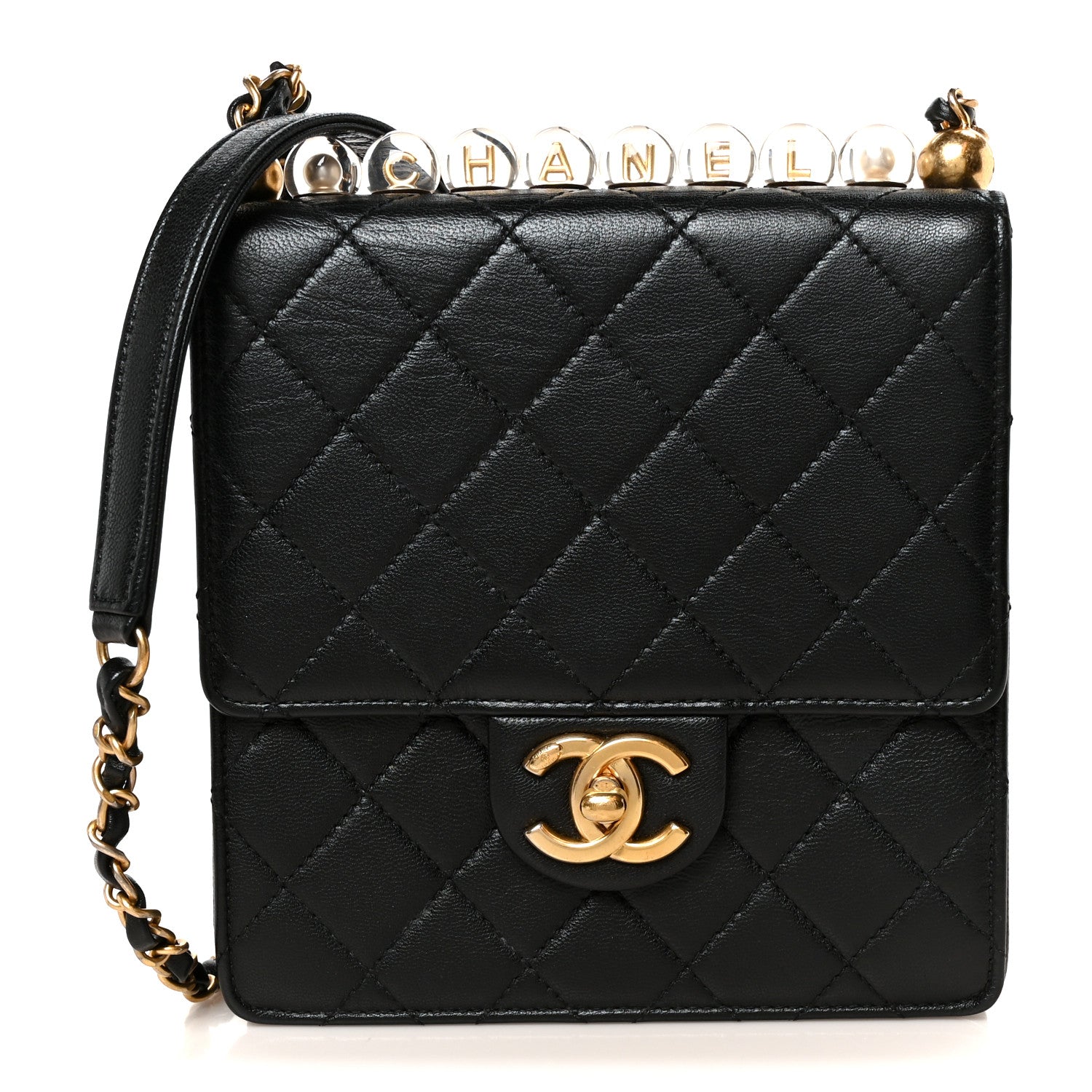 Chanel Goatskin Quilted Chic Pearls Flap Black 1 of 11