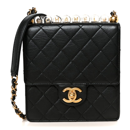 Chanel Goatskin Quilted Chic Pearls Flap Black 1 of 11