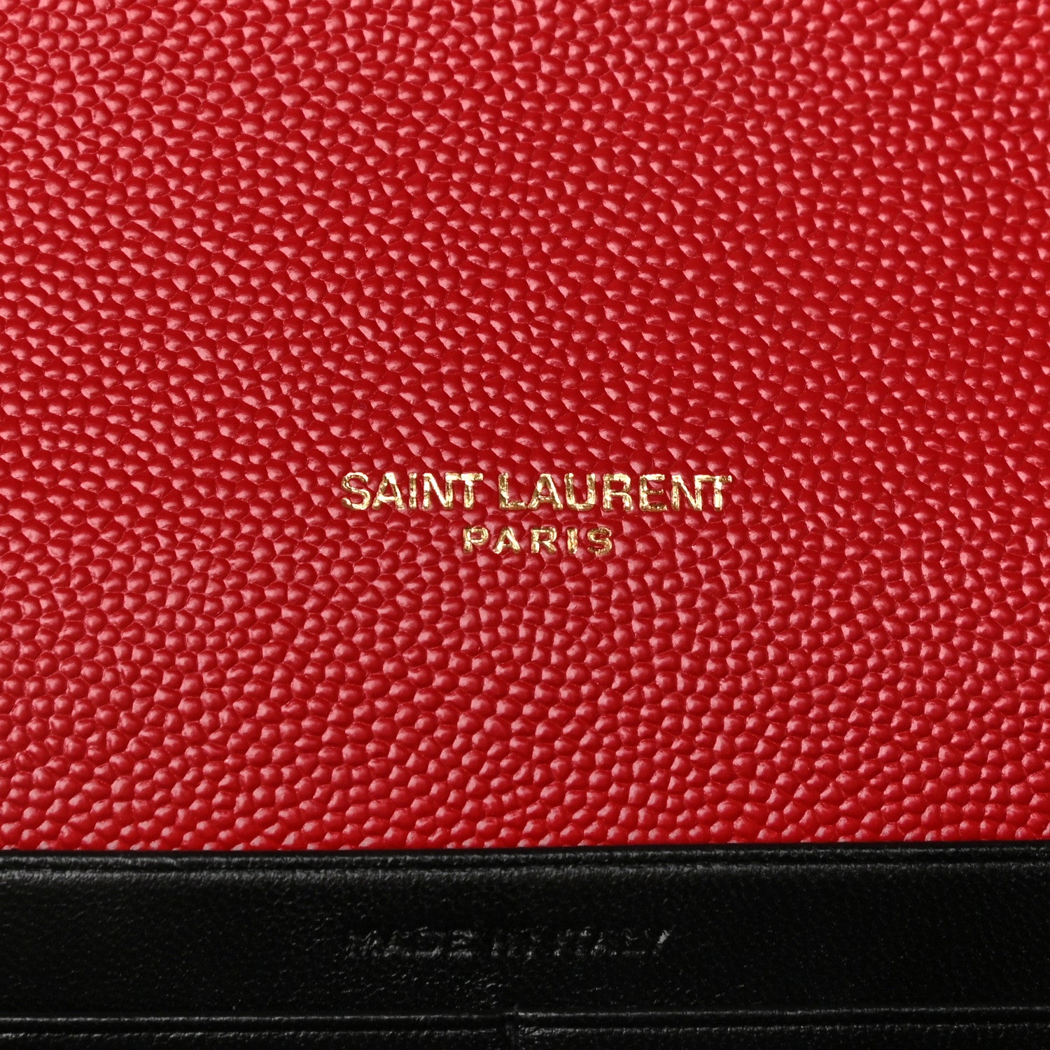 Saint Laurent Grain De Poudre Monogram Cassandra Chain Wallet Red 6 of 12