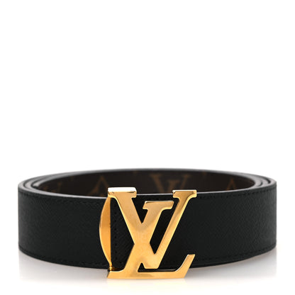 Louis Vuitton Calfskin Monogram 30mm LV Initiales Reversible Belt 85 34 Black 1 of 8