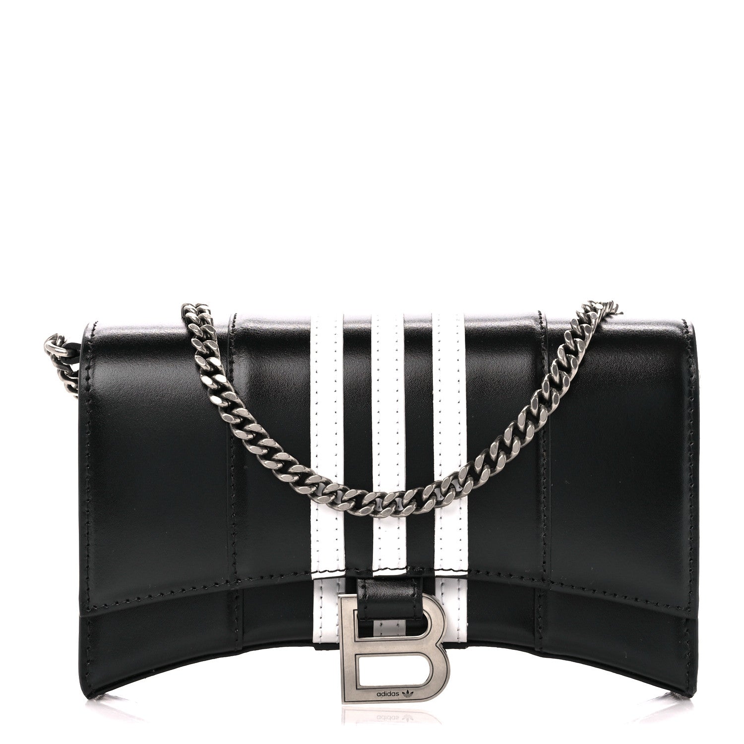 Balenciaga X ADIDAS Box Calfskin Hourglass Chain Bag Black 1 of 8