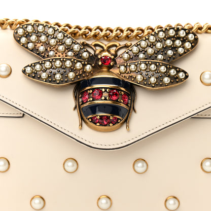 Gucci Nappa Pearl Studded Mini Queen Margaret Broadway Shoulder Bag Mystic White 8 of 14