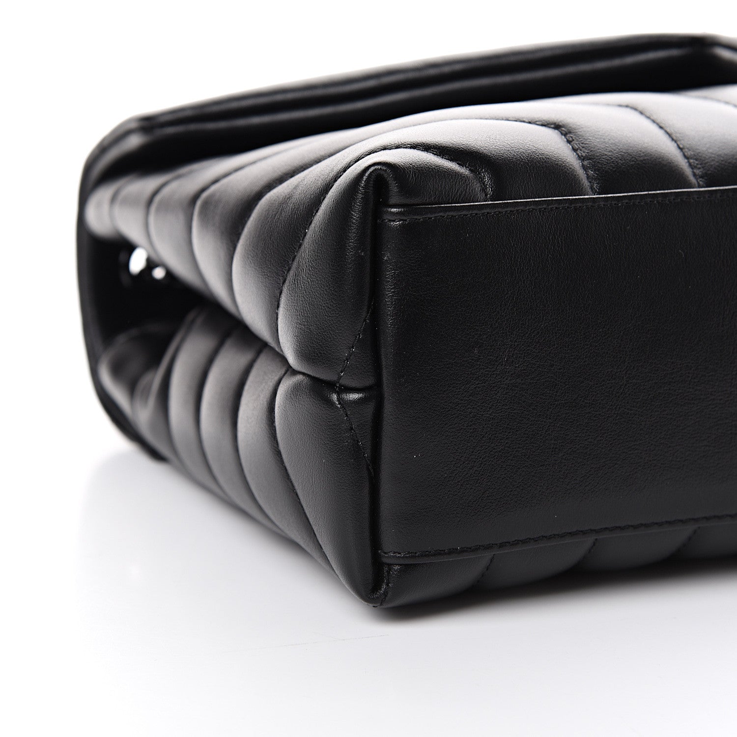 Saint Laurent Calfskin Y Quilted Monogram Small Loulou Chain Satchel Black 8 of 9