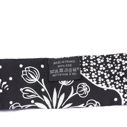 Hermes Silk Les Leopards Twilly Black White 2 of 4