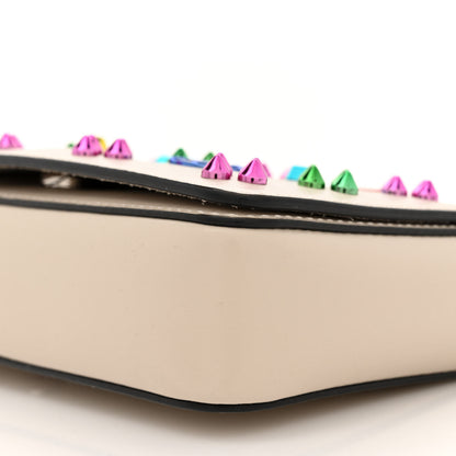 Christian Louboutin Calfskin Spikes Loubinthesky Paloma Clutch Beige 9 of 10