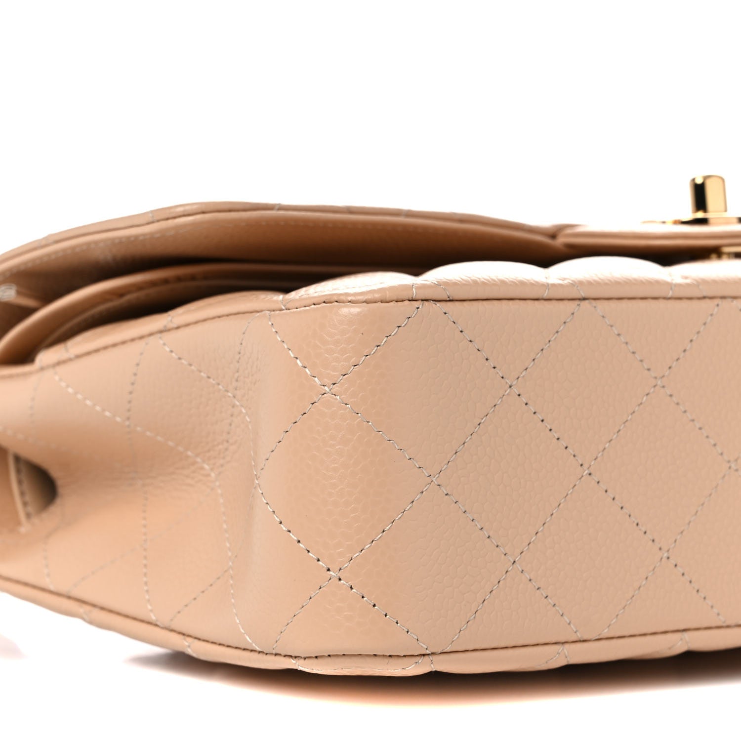 Chanel Caviar Quilted Medium Double Flap Beige 8 of 10