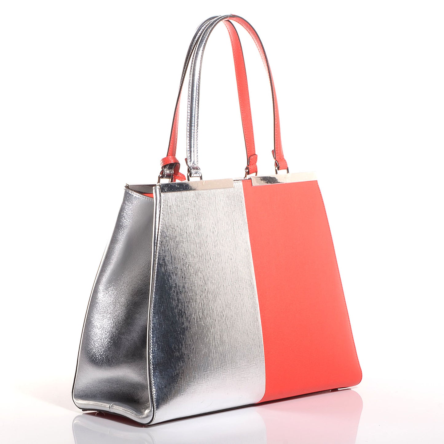 Vitello Elite Bi Color 3Jours Tote Argento Papavero