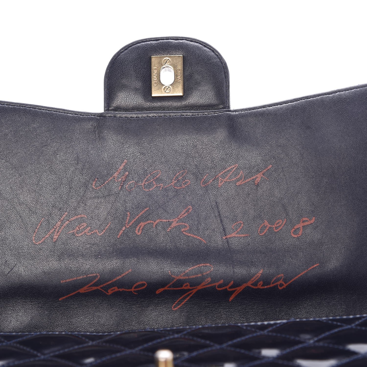Chanel Patent Quilted Mobile Art Jumbo Single Flap Navy 8 of 17