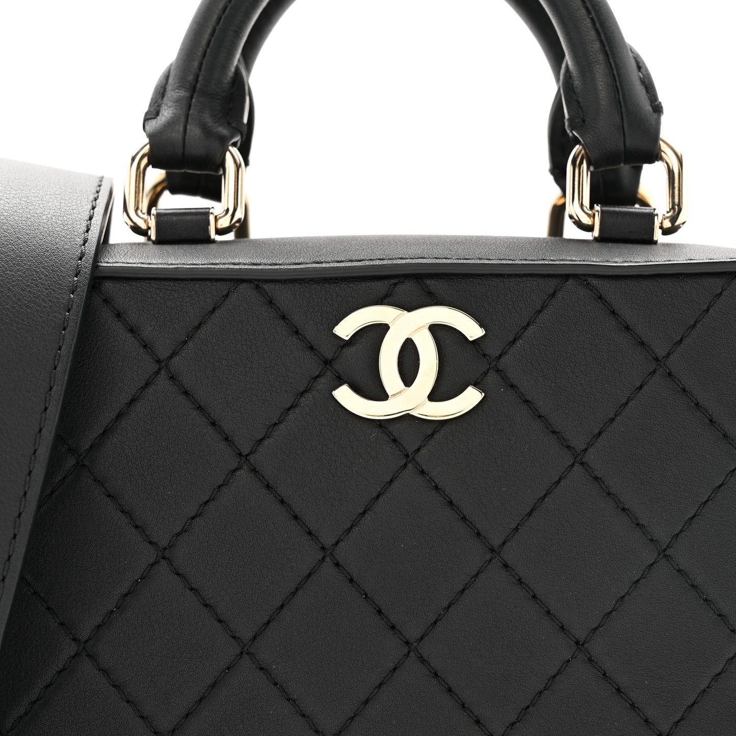 Calfskin Quilted Travel Kit Vanity Case Black
