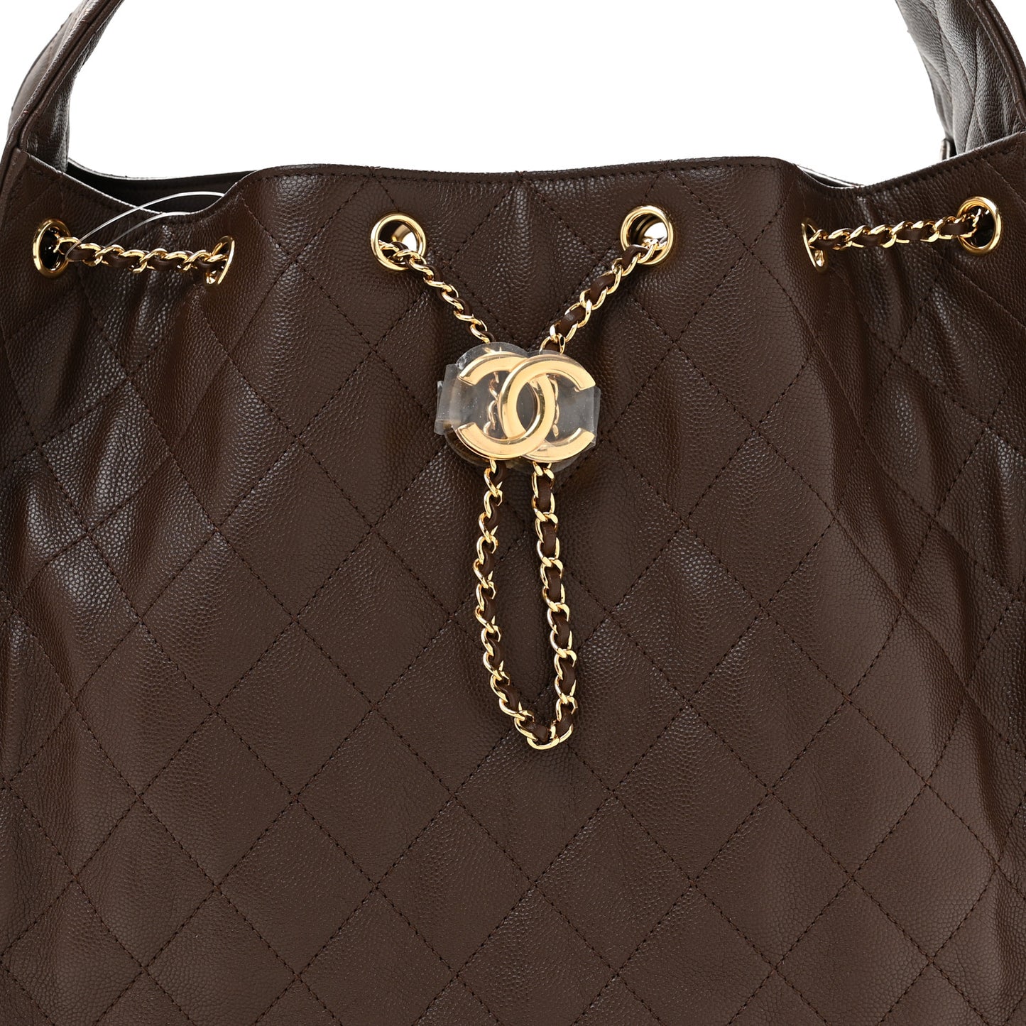 Caviar Quilted Medium Chanel 25 Handbag Dark Brown