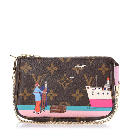 Louis Vuitton Monogram 2016 Christmas Animation Mini Pochette Accessories Rose Ballerine 1 of 7