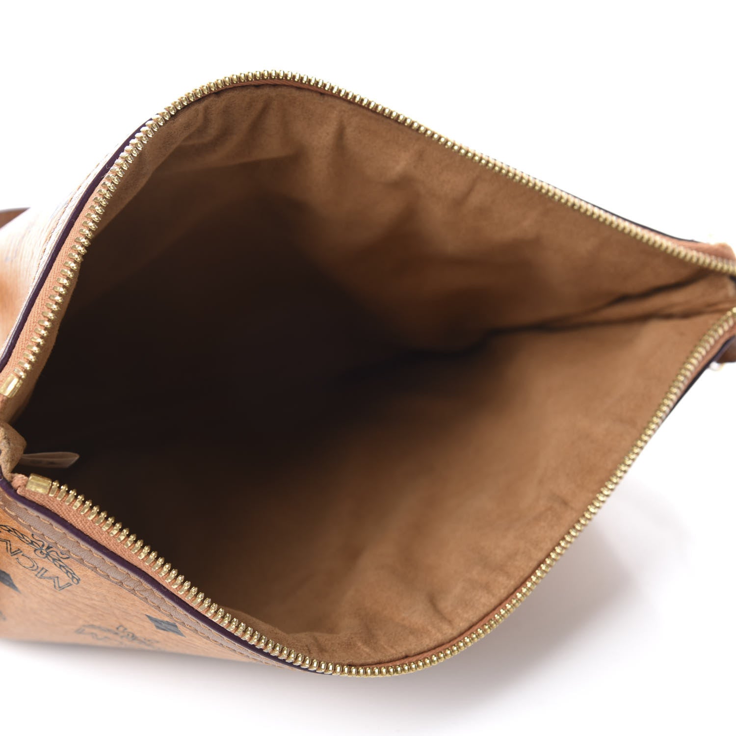 MCM Visetos Liz Shopper Tote Pouch Cognac 5 of 11