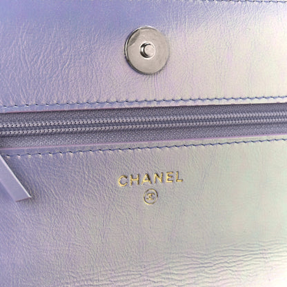 Chanel Iridescent Calfskin Quilted Chanel 19 Wallet On Chain WOC Light Purple 6 of 11