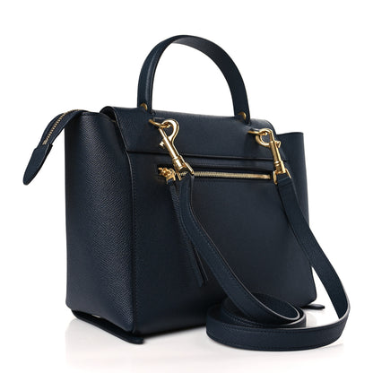 Celine Baby Grained Calfskin Micro Belt Bag Navy Blue 3 of 10