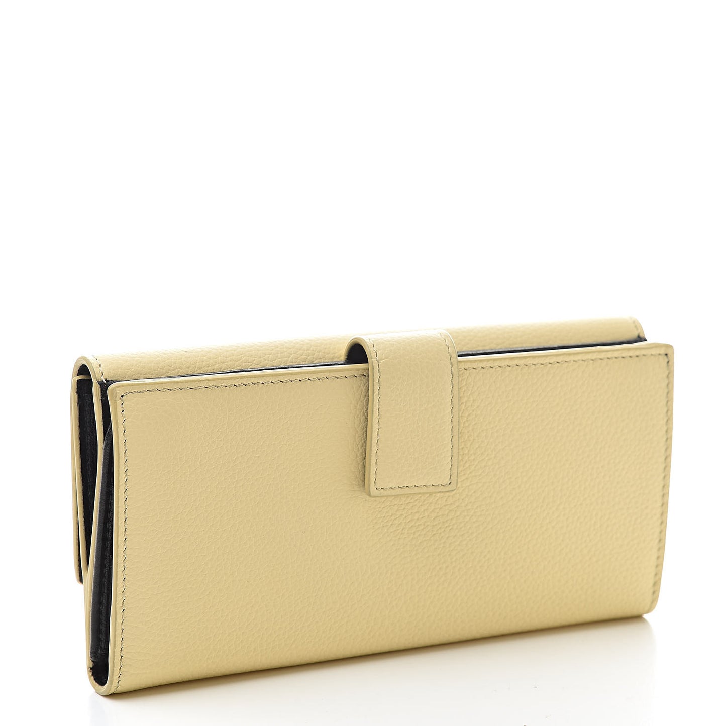 Small Grained Calfskin Skull Continental Wallet Lemon