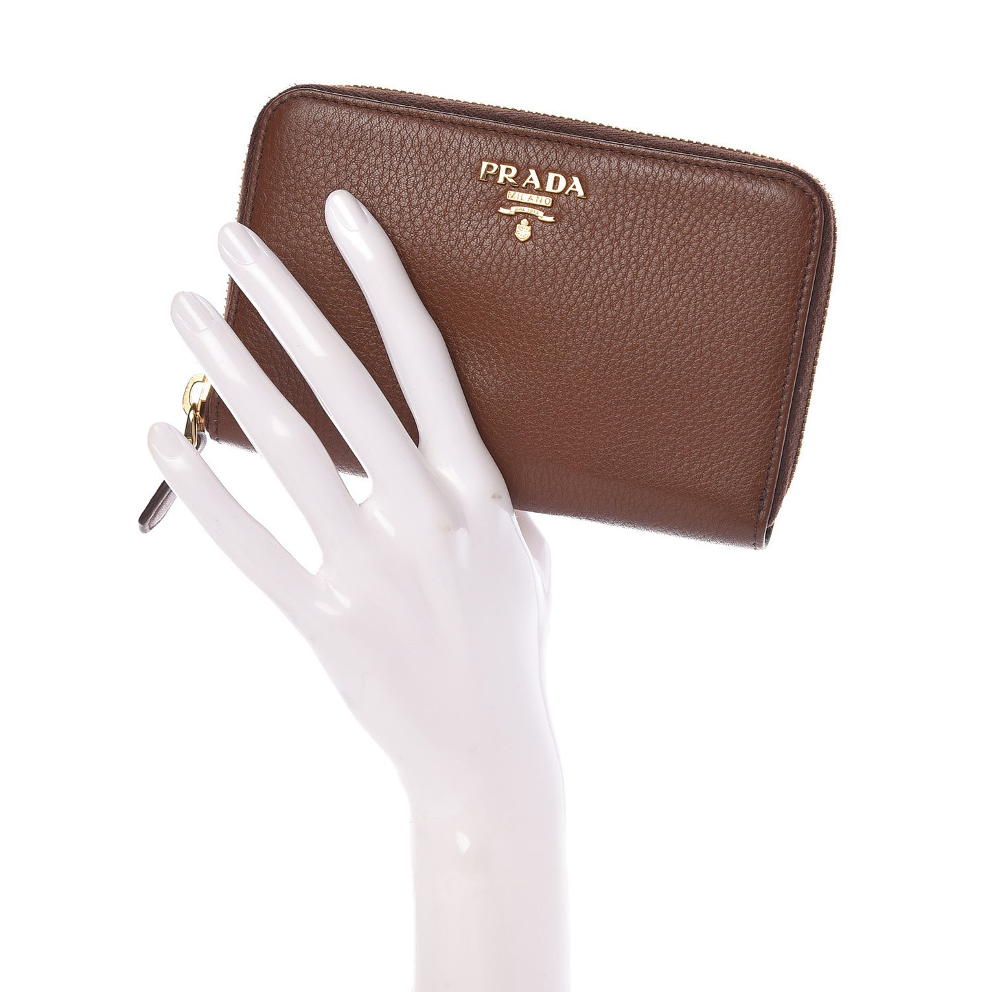 Vitello Daino Compact Zip Around Wallet Palissandro