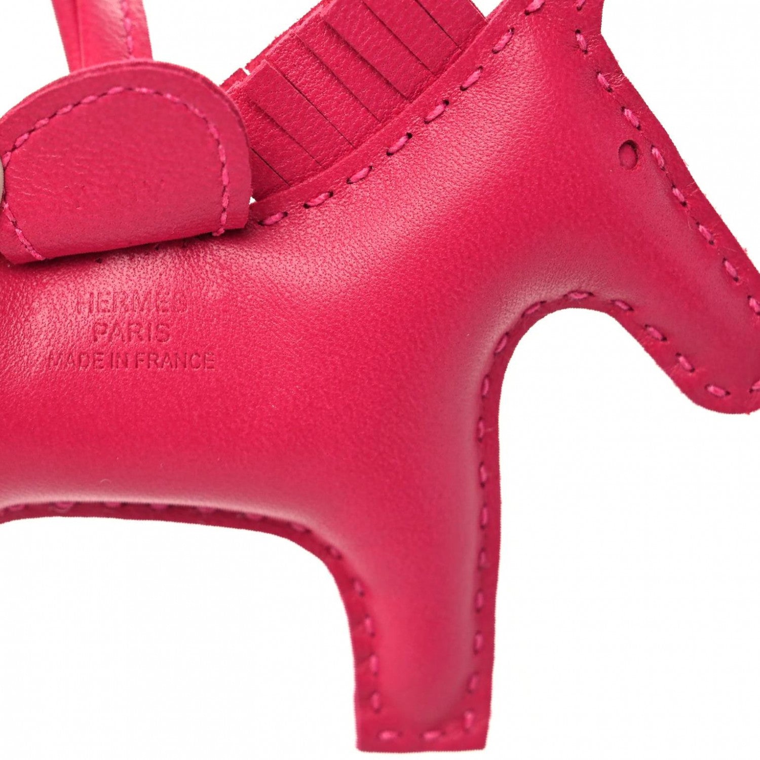 Hermes Milo Lambskin Grigri Rodeo Horse Bag Charm PM Rose Mexico 3 of 4
