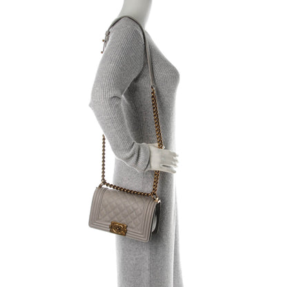Chanel Caviar Quilted Small Boy Flap Light Grey 2 of 7