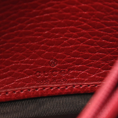 Gucci Dollar Calfskin Petite GG Marmont Wallet Chain Bag Hibiscus Red 6 of 14